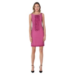 Fendi Pink Ruffle Detail Mini Dress Size M