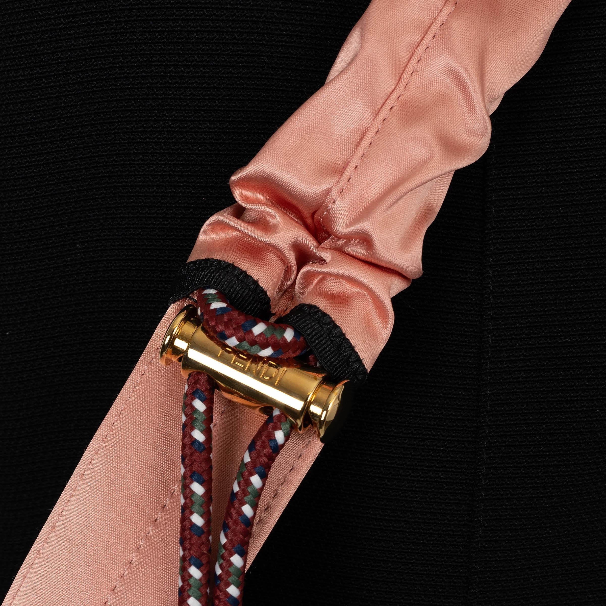 Beige FENDI pink Satin & Cord STRAP YOU DRAWSTRING Bag Shoulder Strap For Sale