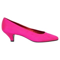 Vintage Fendi Pink Satin Decollete Heel Shoes 1990s