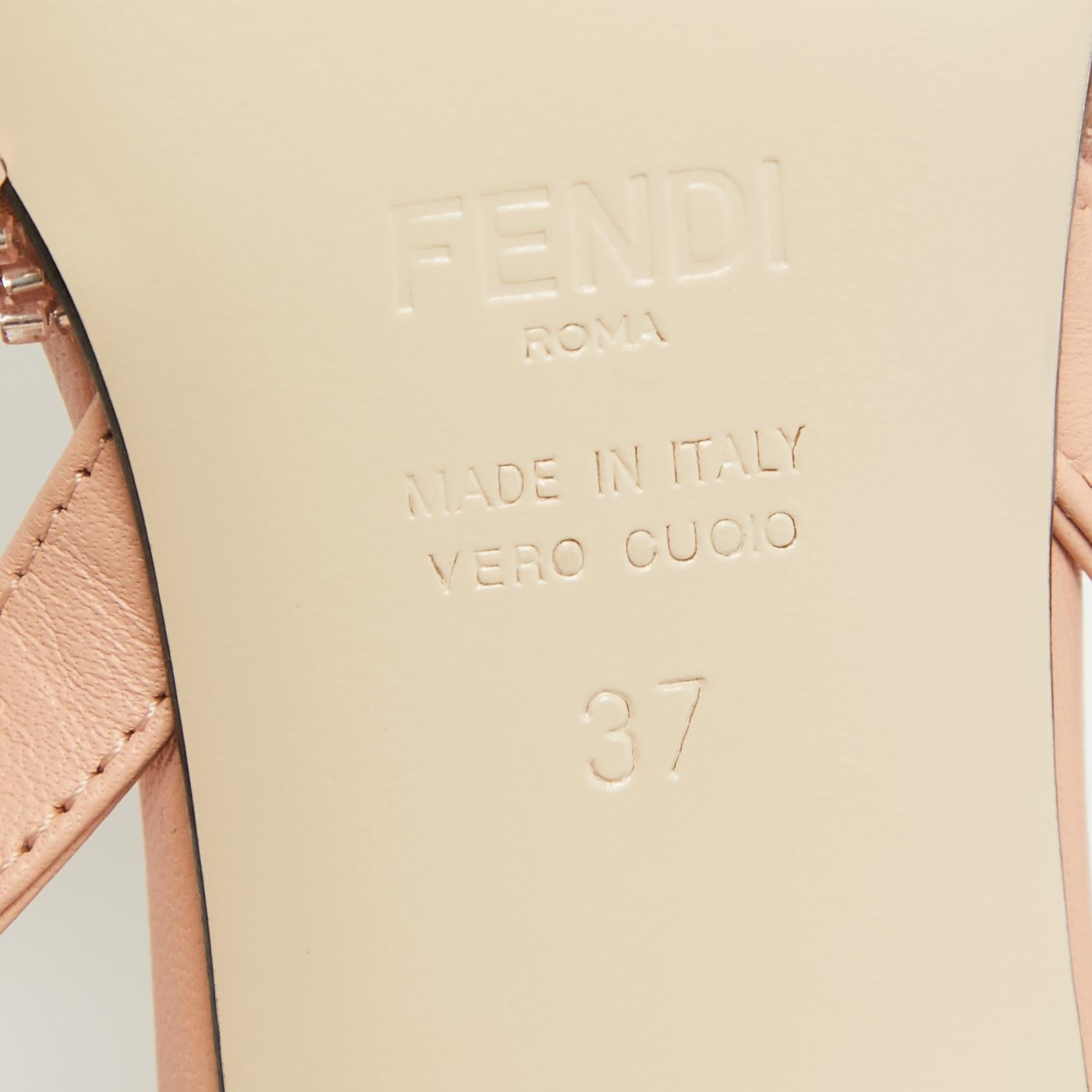 Fendi Pink Sequins Colibri Slingback Pumps Size 37 4