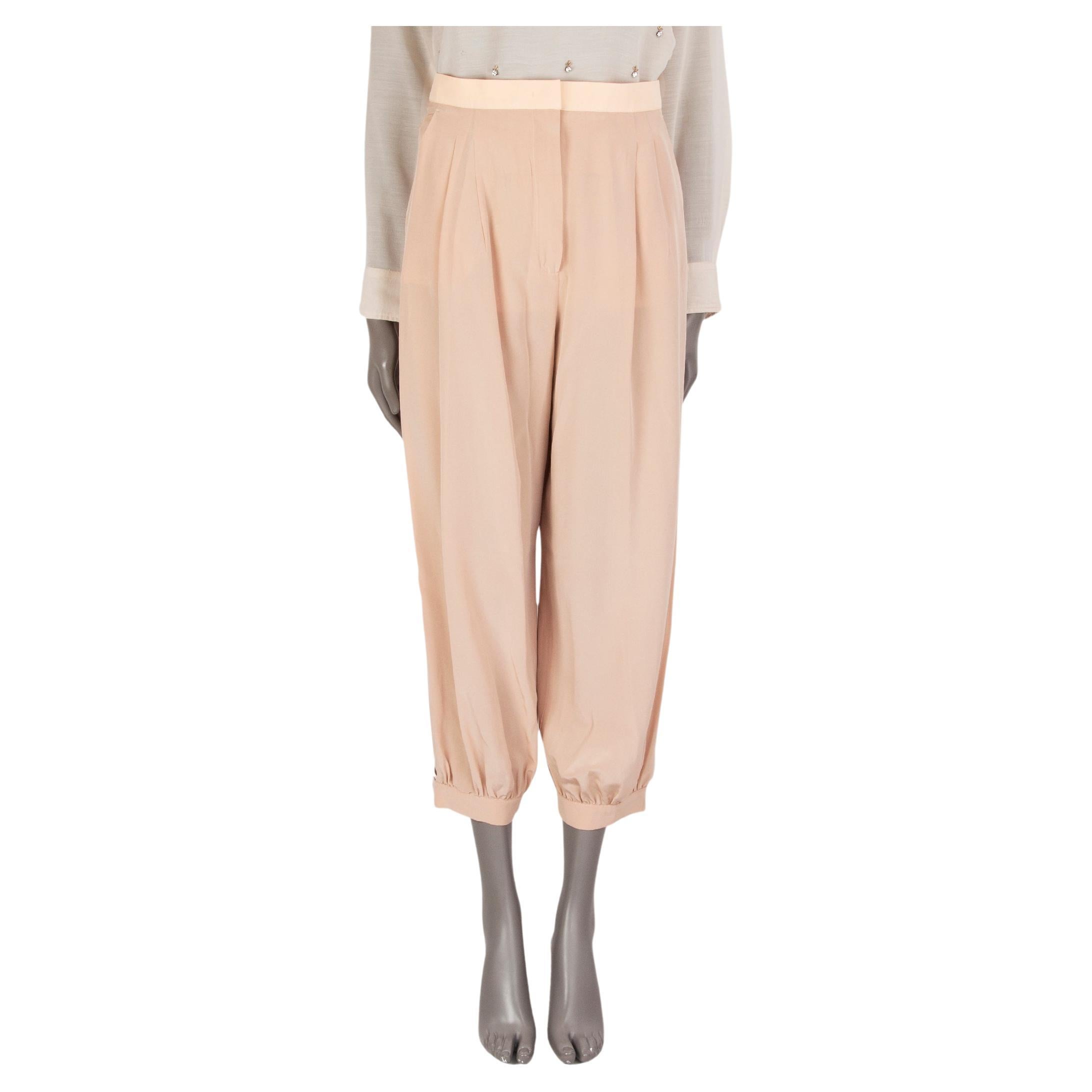 FENDI pink silk GATHERED HAREM Pants 42 M For Sale