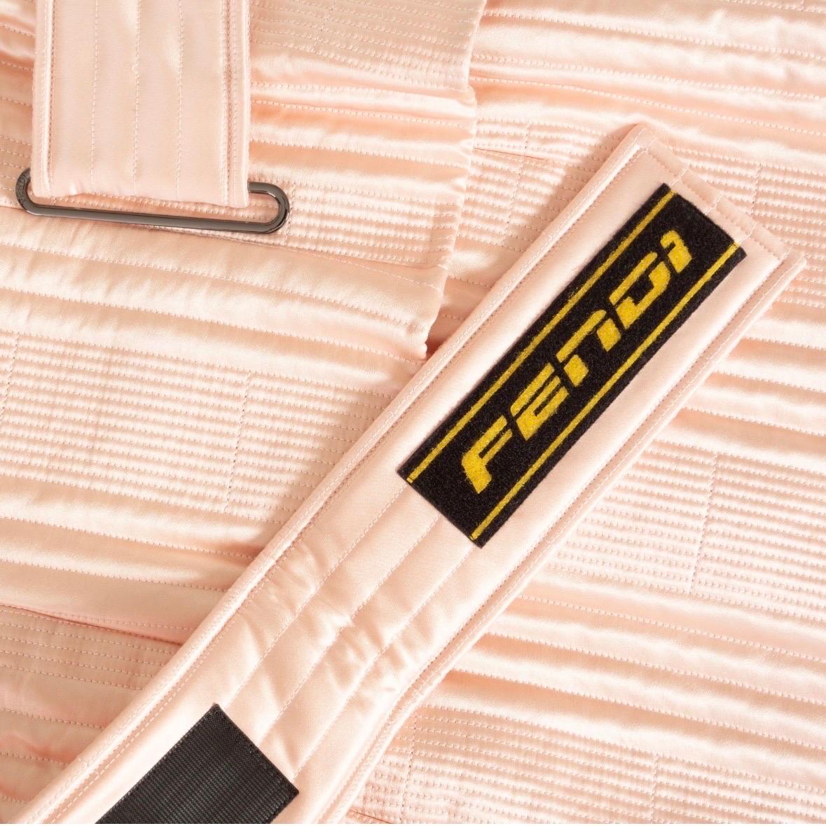 Fendi Pink Silk Quilted Peplum Dress For Sale 6