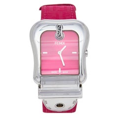 Used Fendi Pink Stainless Steel B.Fendi 3800G Women's Wristwatch 33 mm