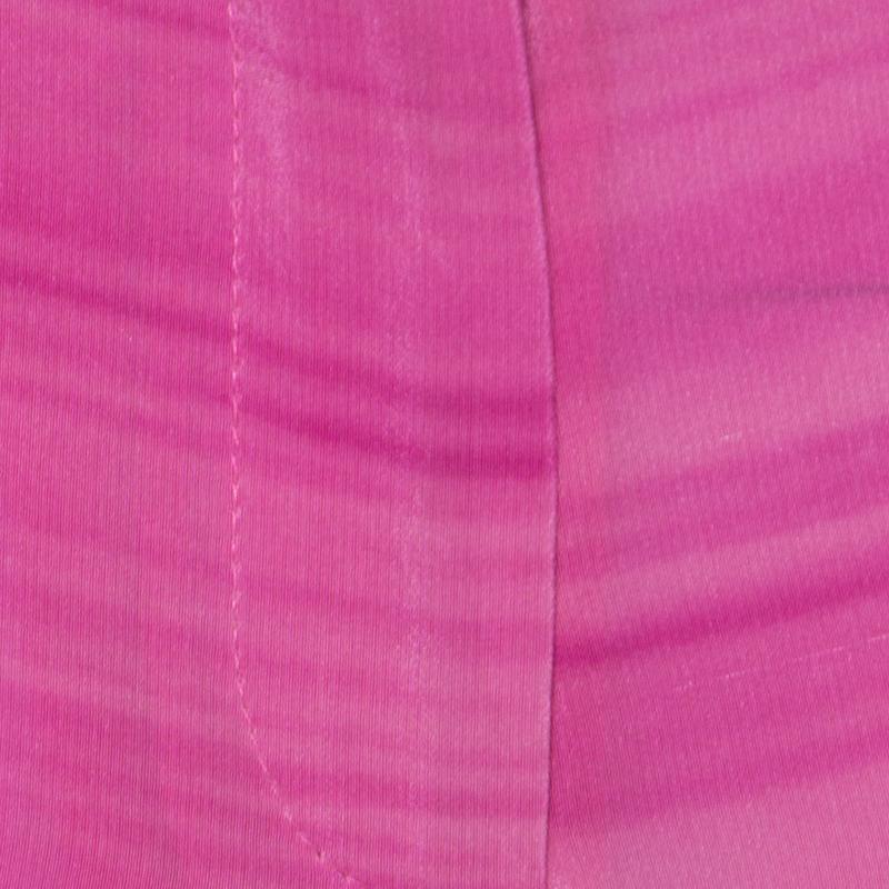 Fendi Rosa gestreifte Crepe de Chine relaxed Crepe de Chine Seide Hose M Damen im Angebot