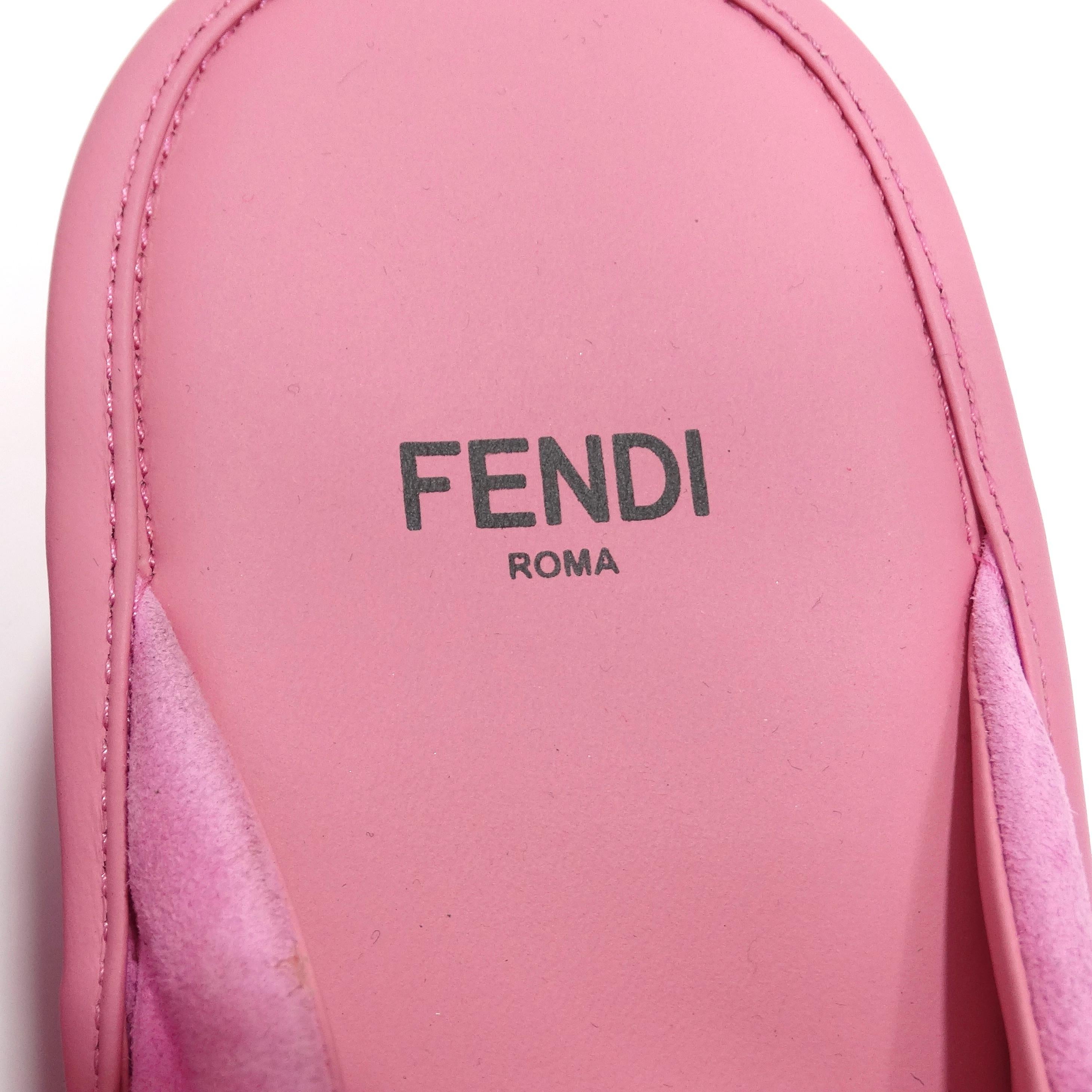 Women's or Men's Fendi Pink Suede Platform Flip Flops For Sale