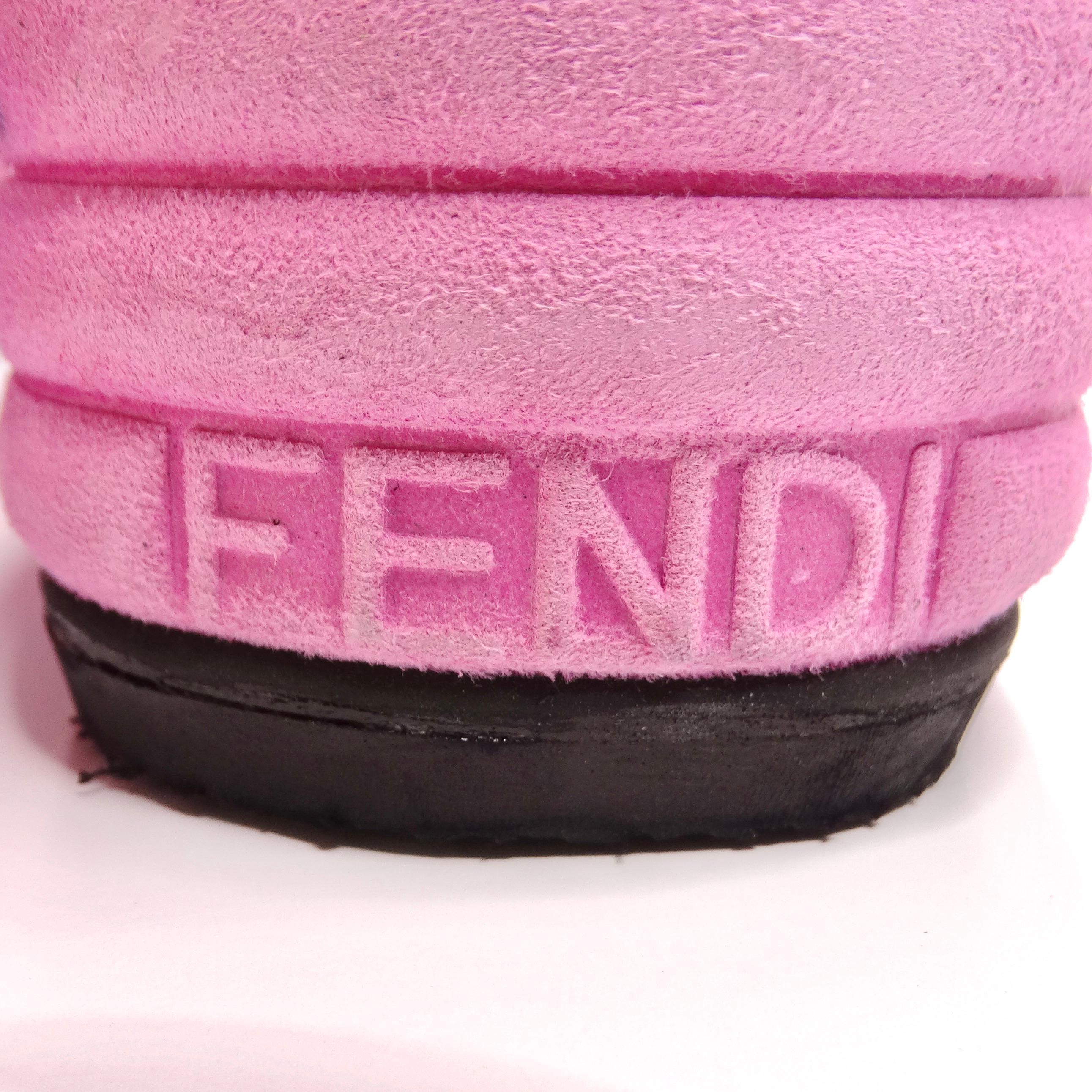 Fendi Pink Suede Platform Flip Flops For Sale 4