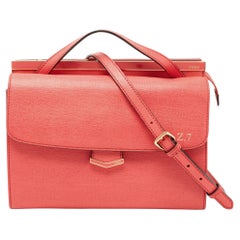 Fendi Pink Textured Leather Small Demi Jour Top Handle Bag