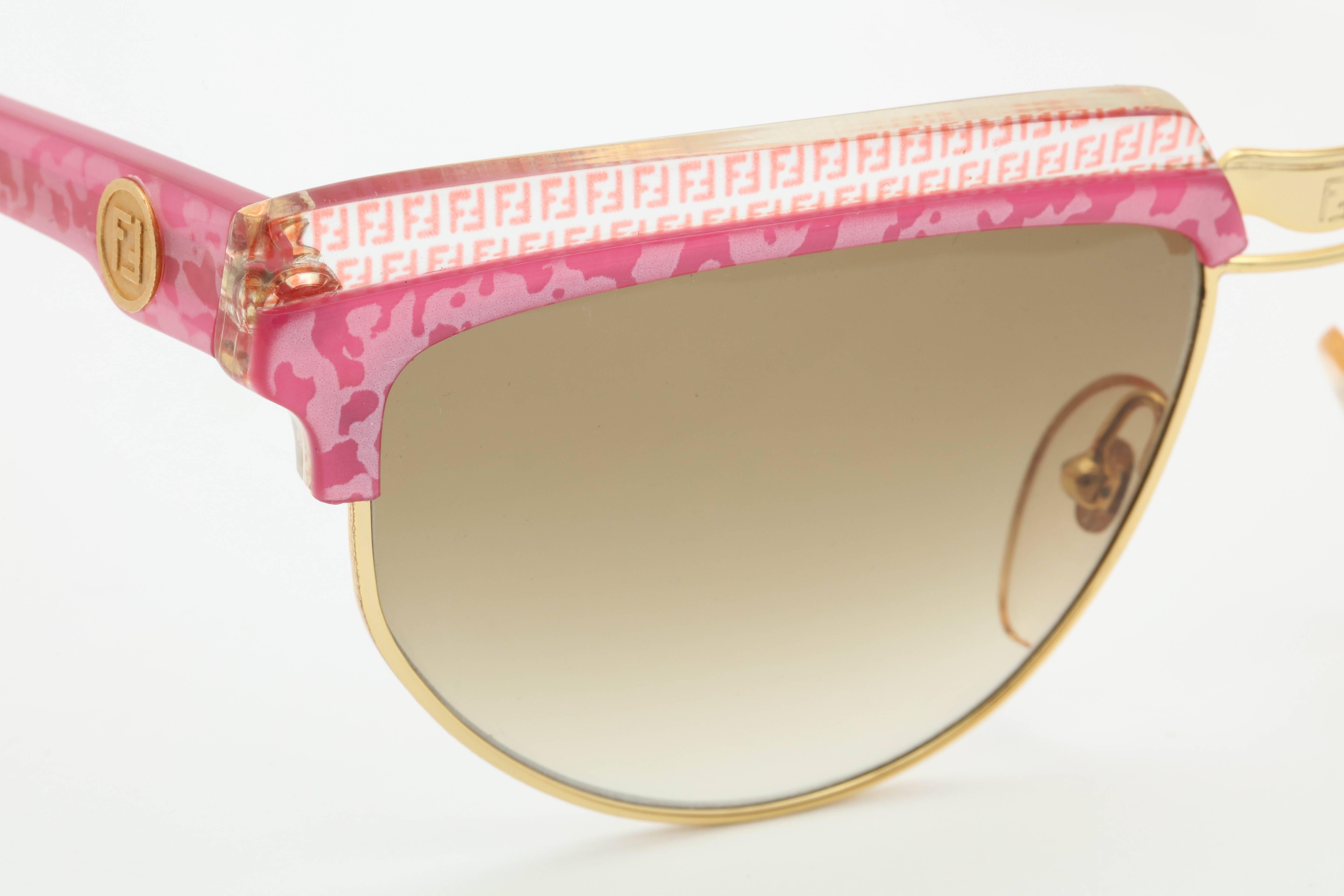 Fendi Pink Vintage Sunglasses For Sale 1