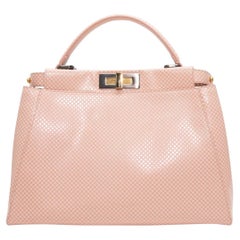 Fendi Pink & White Checkered Peekaboo Handbag