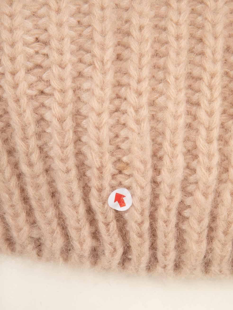Women's Fendi Pink Wool Chunky Knit Cropped Jumper Size M