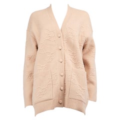 Fendi Pink Wool Karligraphy Jacquard Cardigan Size XS