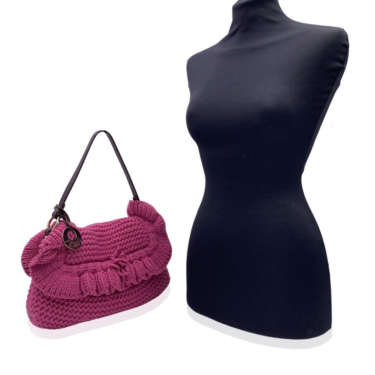 Fendi Pink Metallic Logo Chef Shoulder Bag