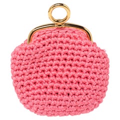 Fendi Pink Woven Fabric Framed Coin Purse
