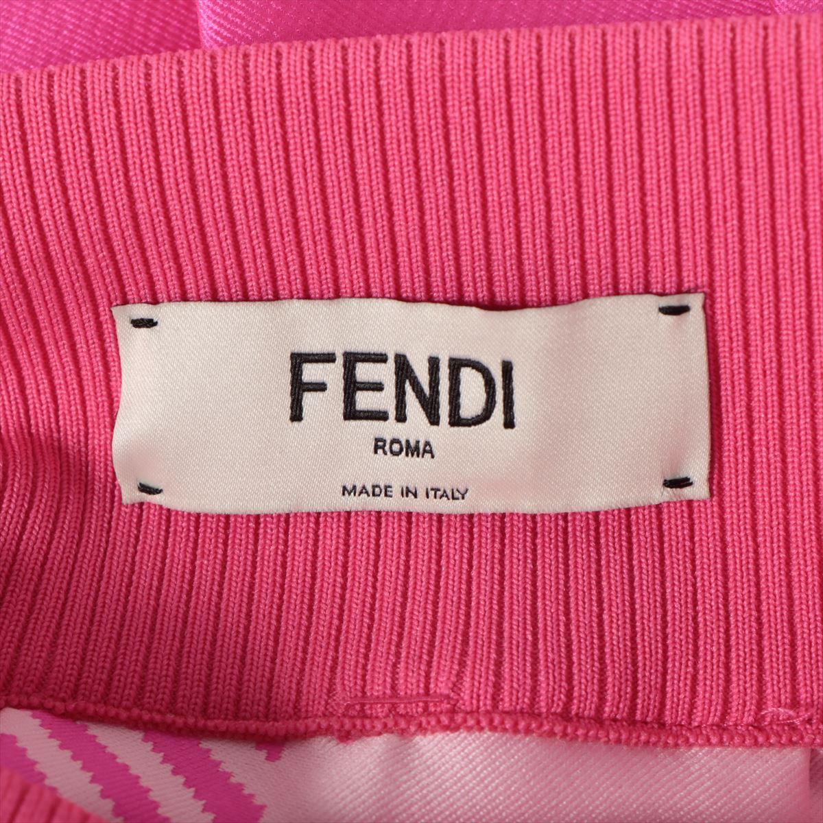 Fendi jupe midi à carreaux plissés rose vif 1