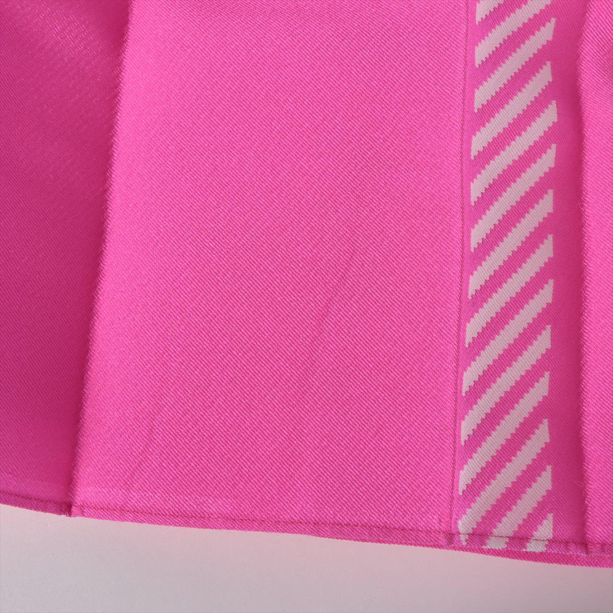 Fendi jupe midi à carreaux plissés rose vif 3