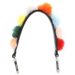 Fendi Pom Pom Short Shoulder Strap Leather and Fur