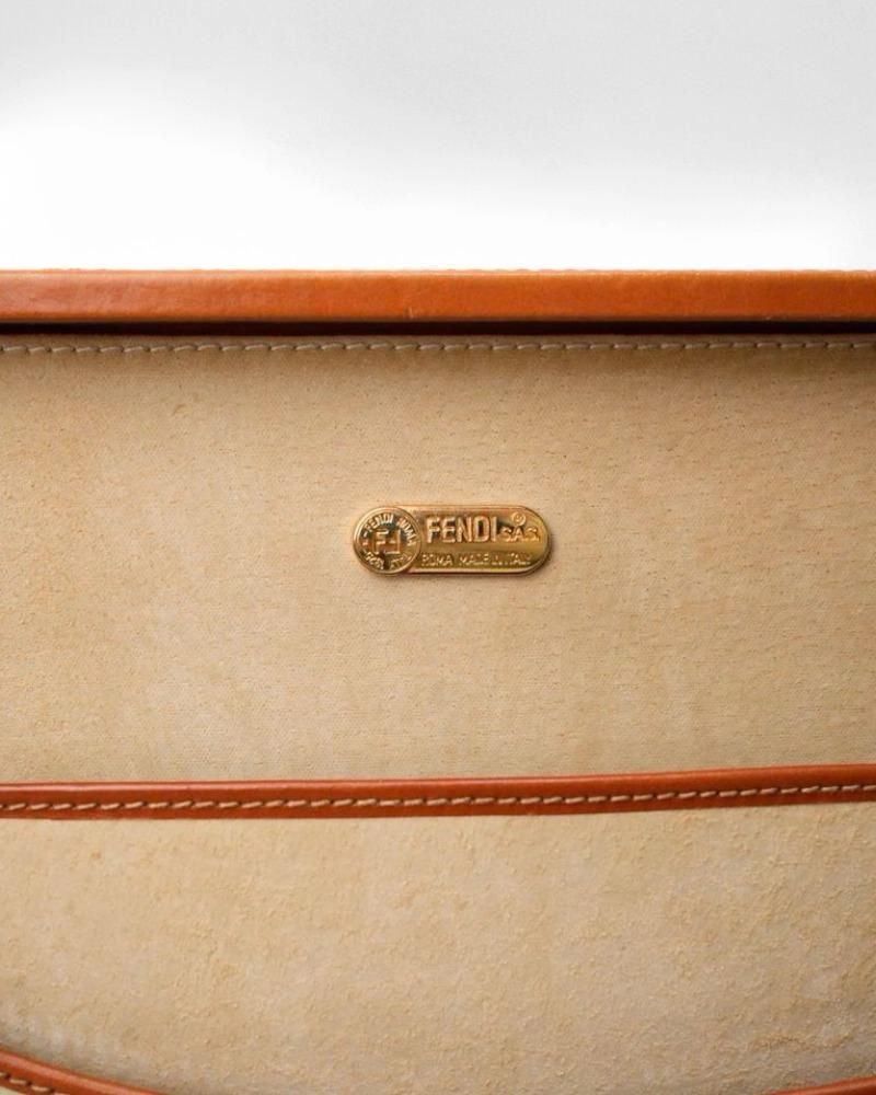 Fendi Rigid Brown Striped Document Holder For Sale 11