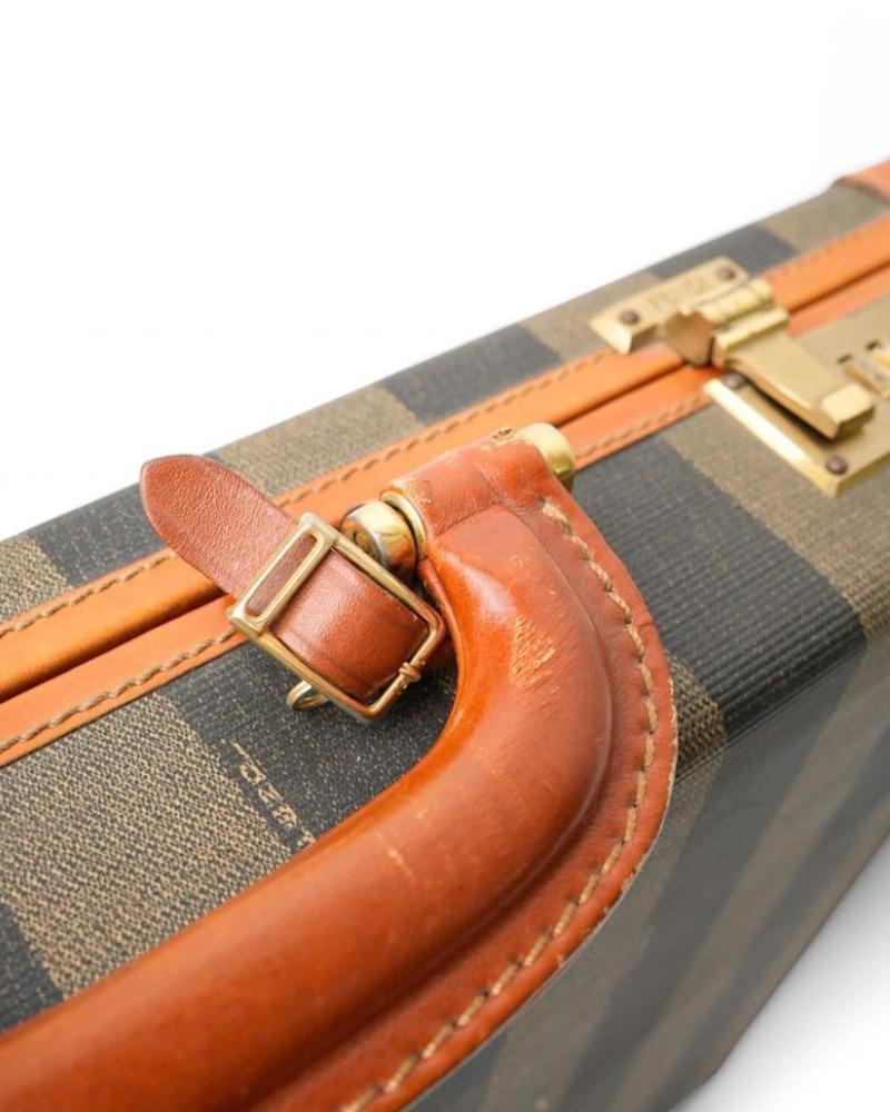 Fendi Rigid Brown Striped Document Holder For Sale 5