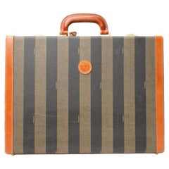 Fendi Rigid Brown Striped Document Holder