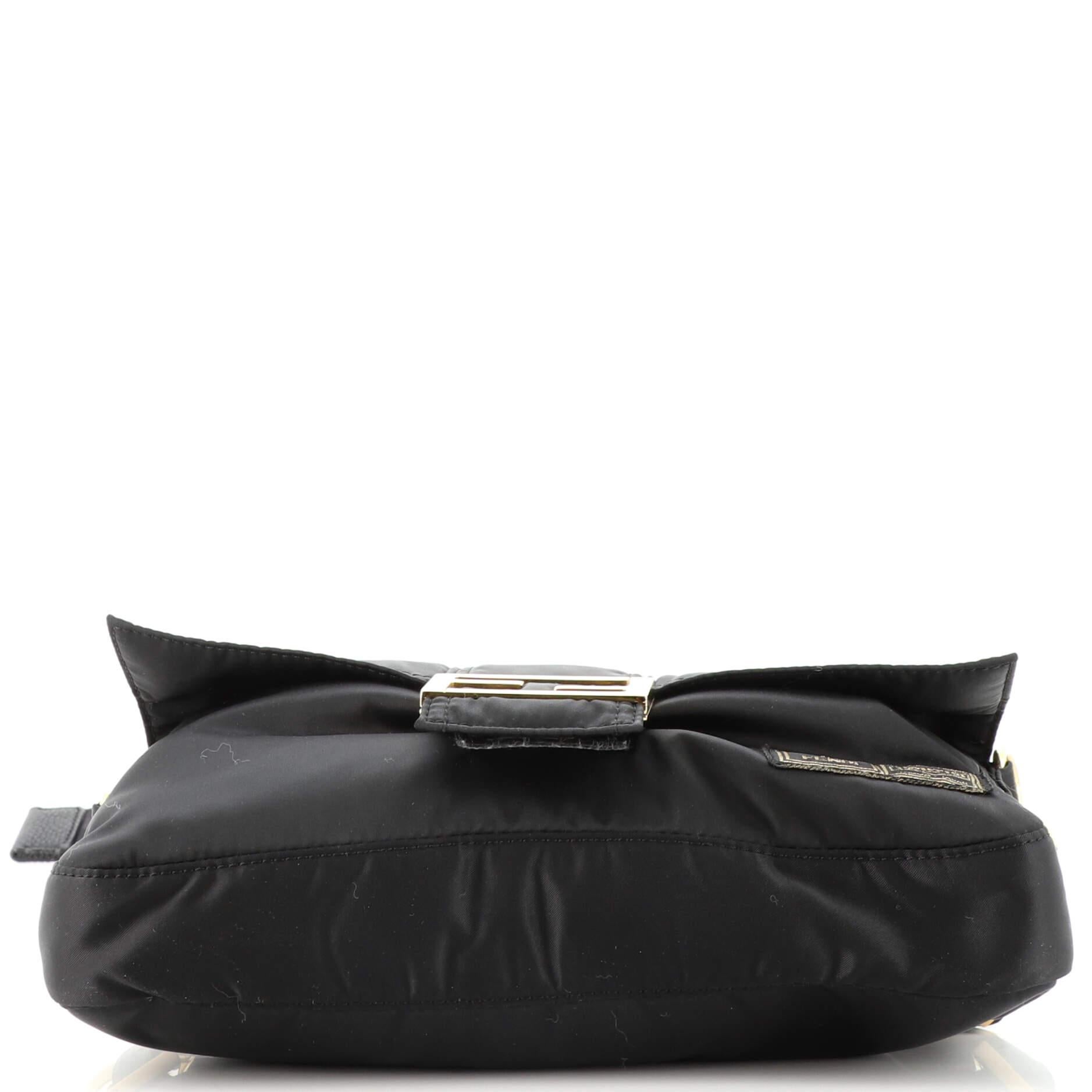 Fendi Porter Baguette Bag Nylon Medium In Good Condition In NY, NY