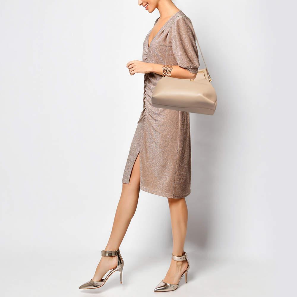 Fendi Poudre Leather Medium First Shoulder Bag In New Condition For Sale In Dubai, Al Qouz 2