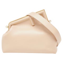 Fendi Poudre Leather Medium First Shoulder Bag
