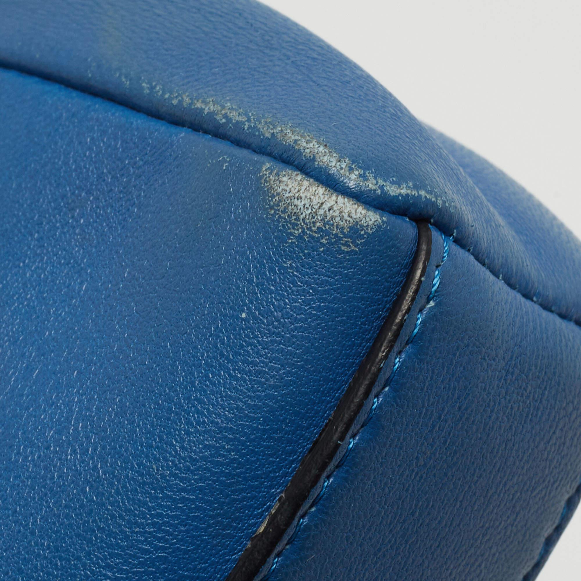 Fendi Powdered Blue Leather Micro Peekaboo Bag 6
