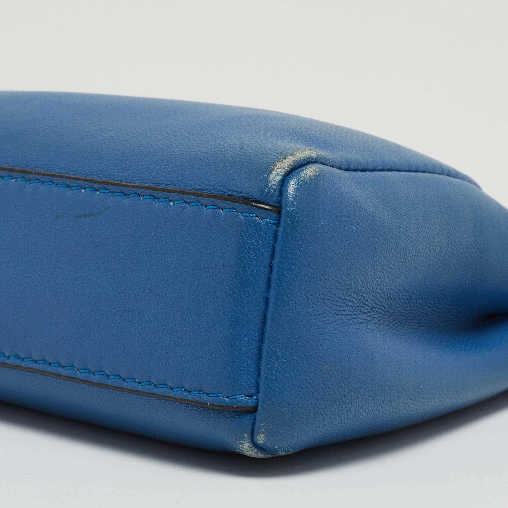 Fendi Powdered Blue Leather Micro Peekaboo Bag 10