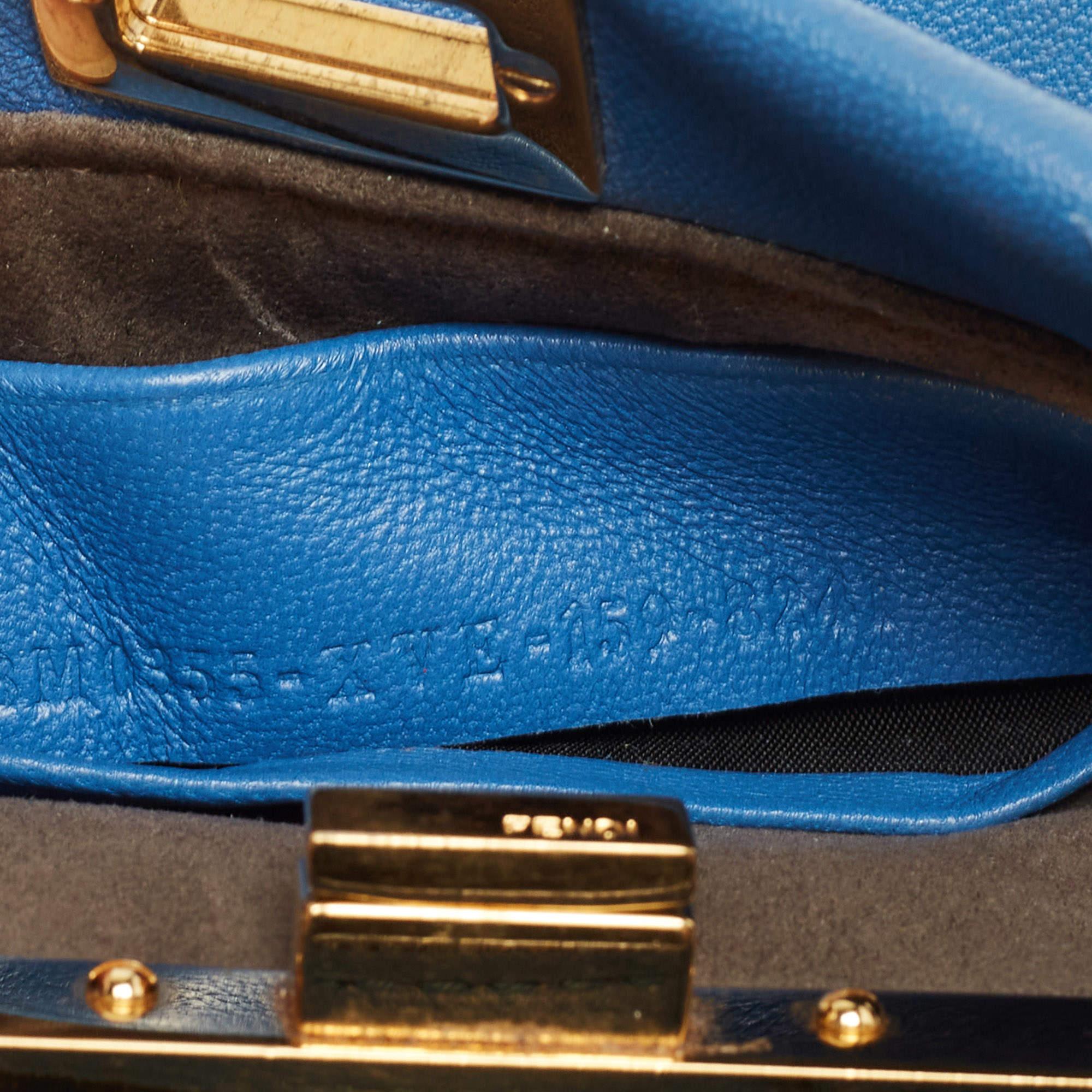 Fendi Powdered Blue Leather Micro Peekaboo Bag 11