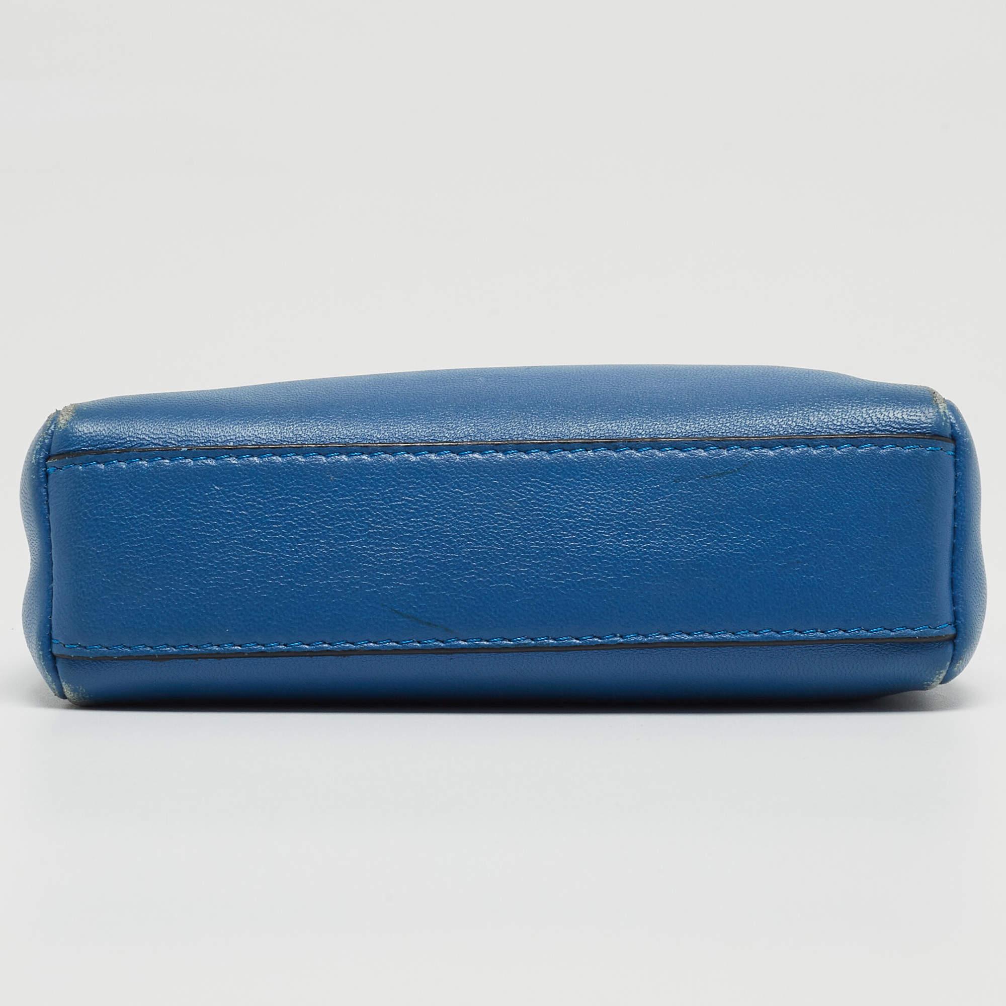 Fendi Powdered Blue Leather Micro Peekaboo Bag 1