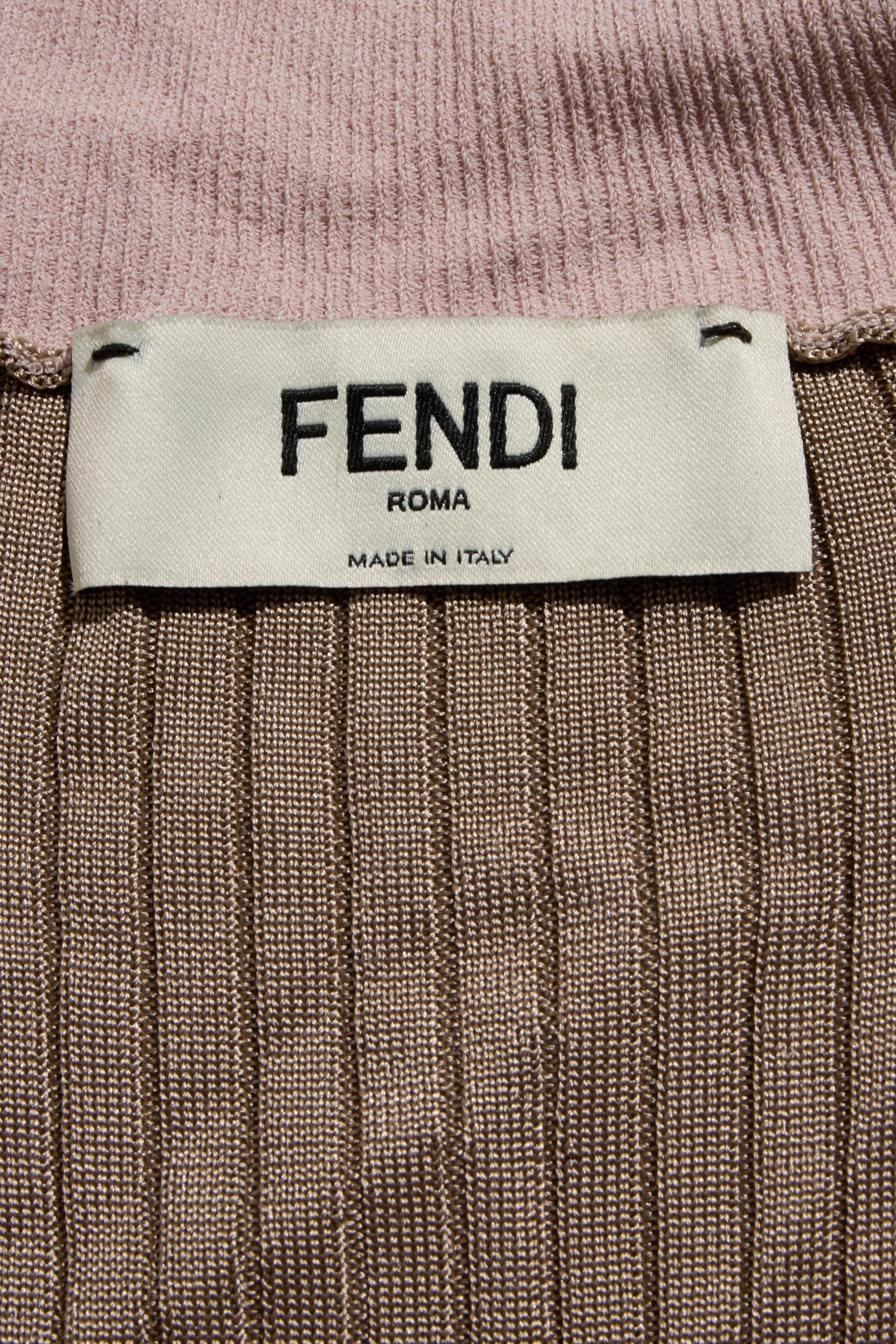 Maxi abito in maglia a coste di seta Fendi Pre-Fall 2018 IT 40 (US 4) in vendita 1