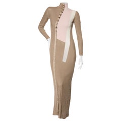 Maxi abito in maglia a coste di seta Fendi Pre-Fall 2018 IT 40 (US 4)