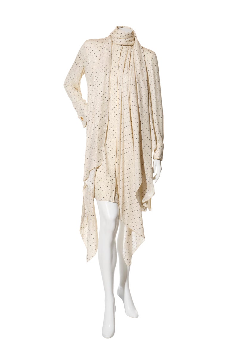 Fendi Pre-Fall 2021 Ivory Silk Polka Dot Dress Worn by Demi Moore IT 38 For  Sale at 1stDibs