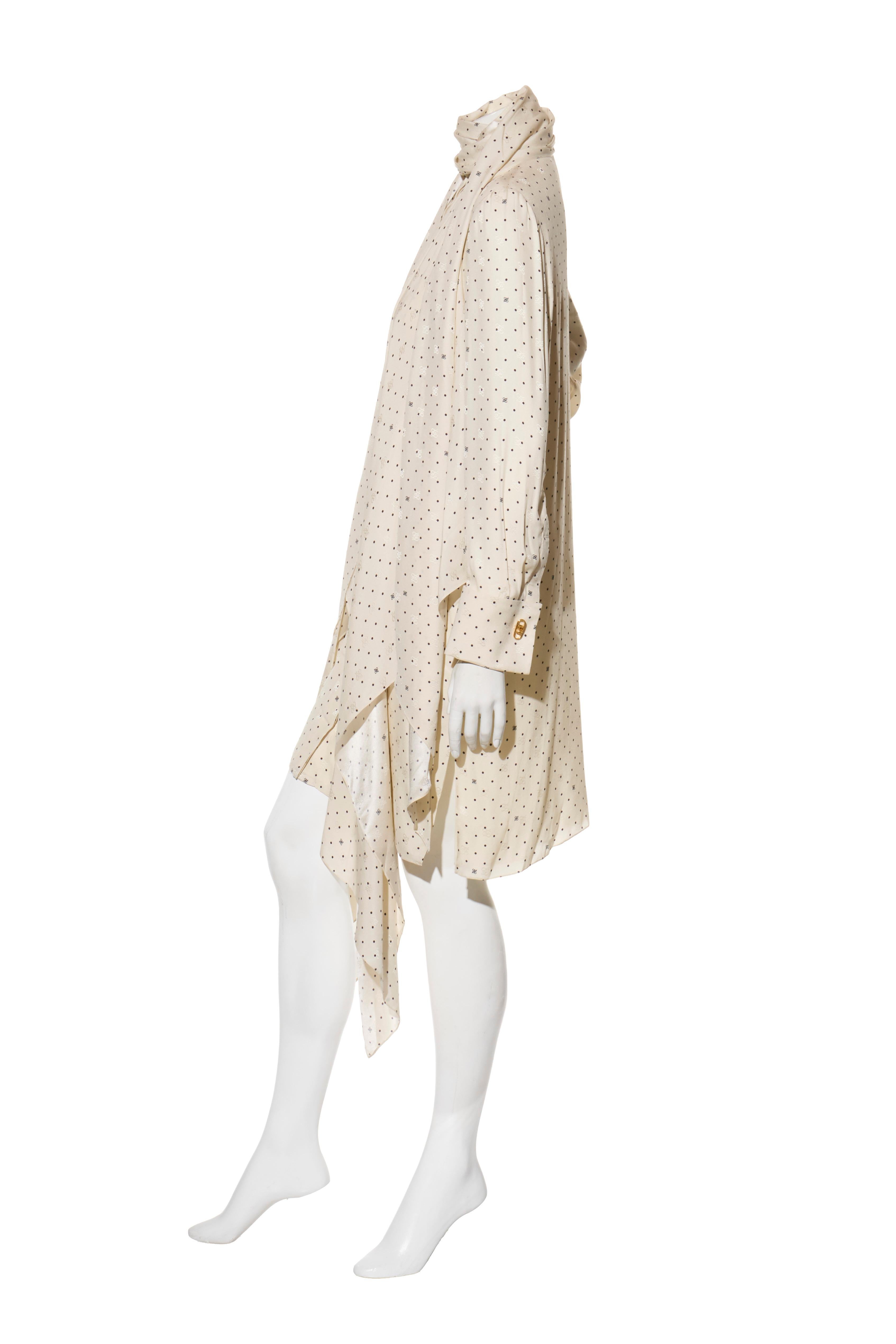 Fendi - Vestito a pois in seta avorio Pre-Fall 2021 indossato da Demi Moore IT 38 In condizioni ottime in vendita a Woodland Hills, CA