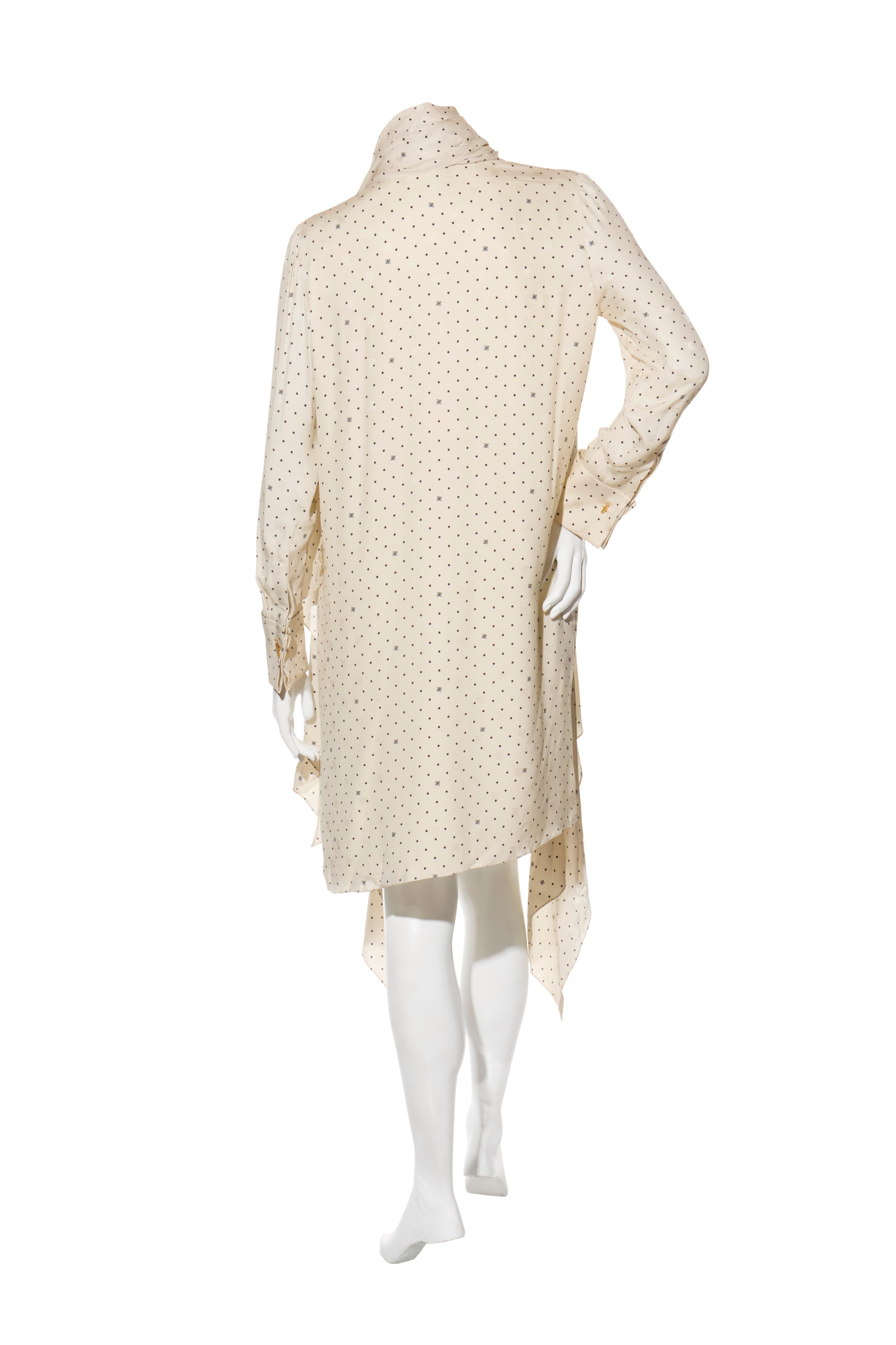 Donna Fendi - Vestito a pois in seta avorio Pre-Fall 2021 indossato da Demi Moore IT 38 in vendita