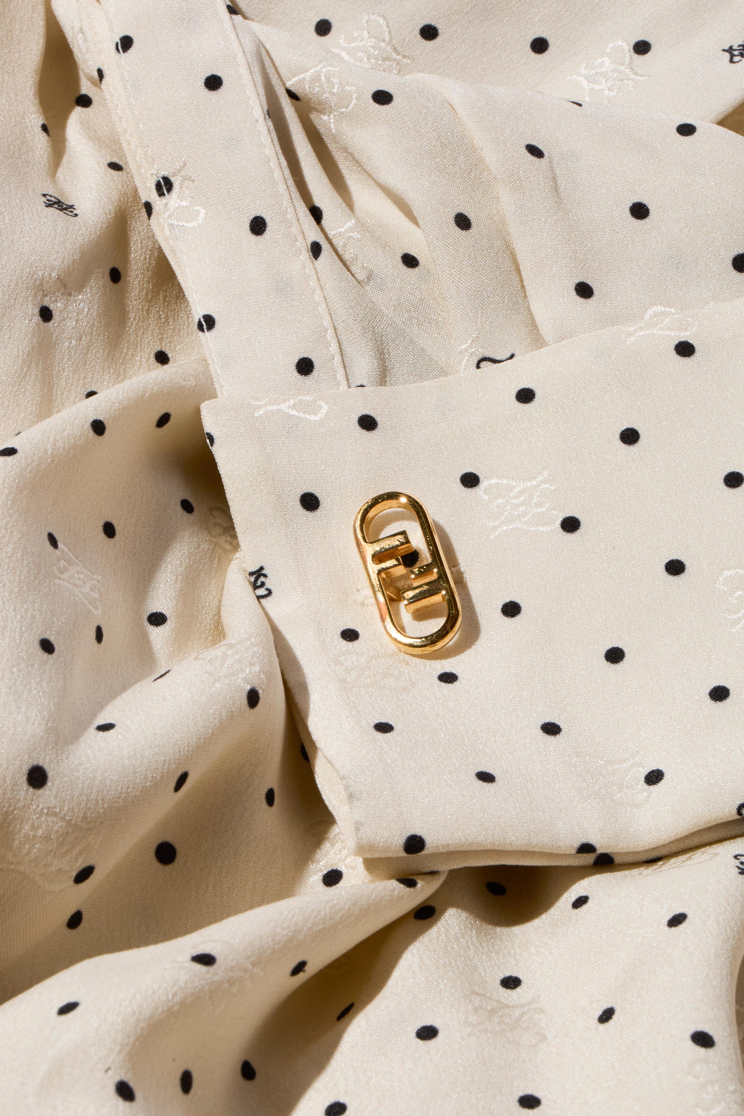 Fendi - Vestito a pois in seta avorio Pre-Fall 2021 indossato da Demi Moore IT 38 in vendita 3