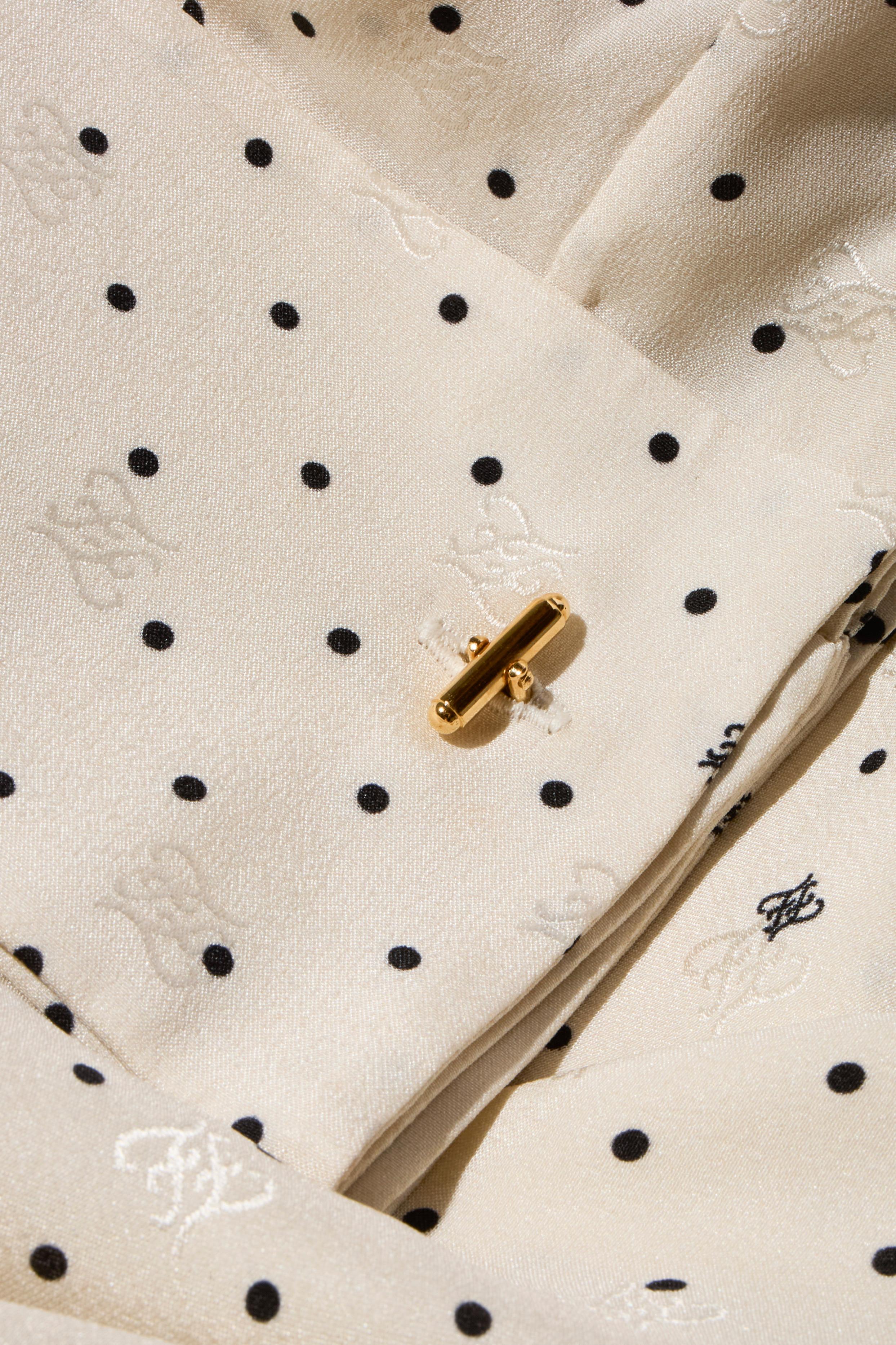 Fendi - Vestito a pois in seta avorio Pre-Fall 2021 indossato da Demi Moore IT 38 in vendita 4