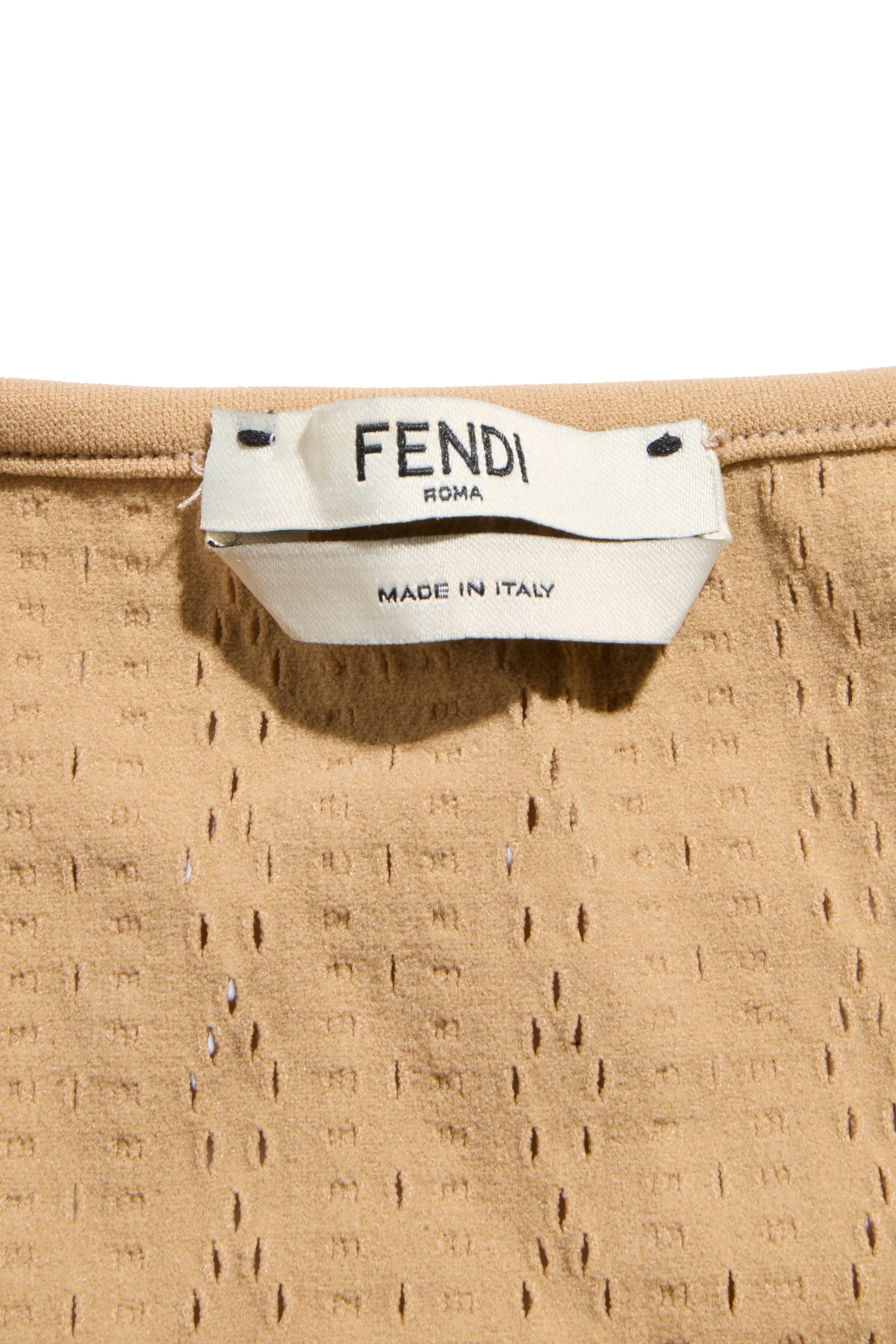 Fendi - Pre-Fall 2021 - Vestito a camicia in organza trasparente con sottoveste in maglia e cintura in pelle IT 40 in vendita 14