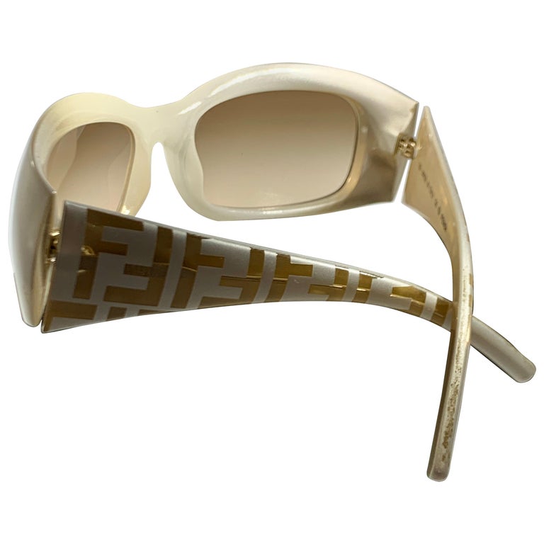 Fendi Pre Loved FS 299 264 59-18 130 White Women Sunglasses, Made in