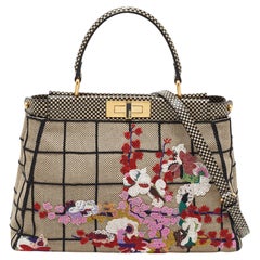 Fendi Printed Canvas and Leather Top Handle bag