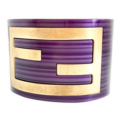 Fendi Purple Acrylic Cuff Bracelet