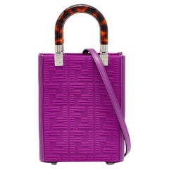 Fendi Purple FF Mesh and Leather Mini Sunshine Shoulder Bag