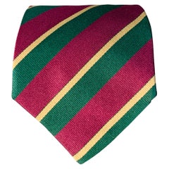 Cravatta in seta a righe diagonali Fendi Purple Green