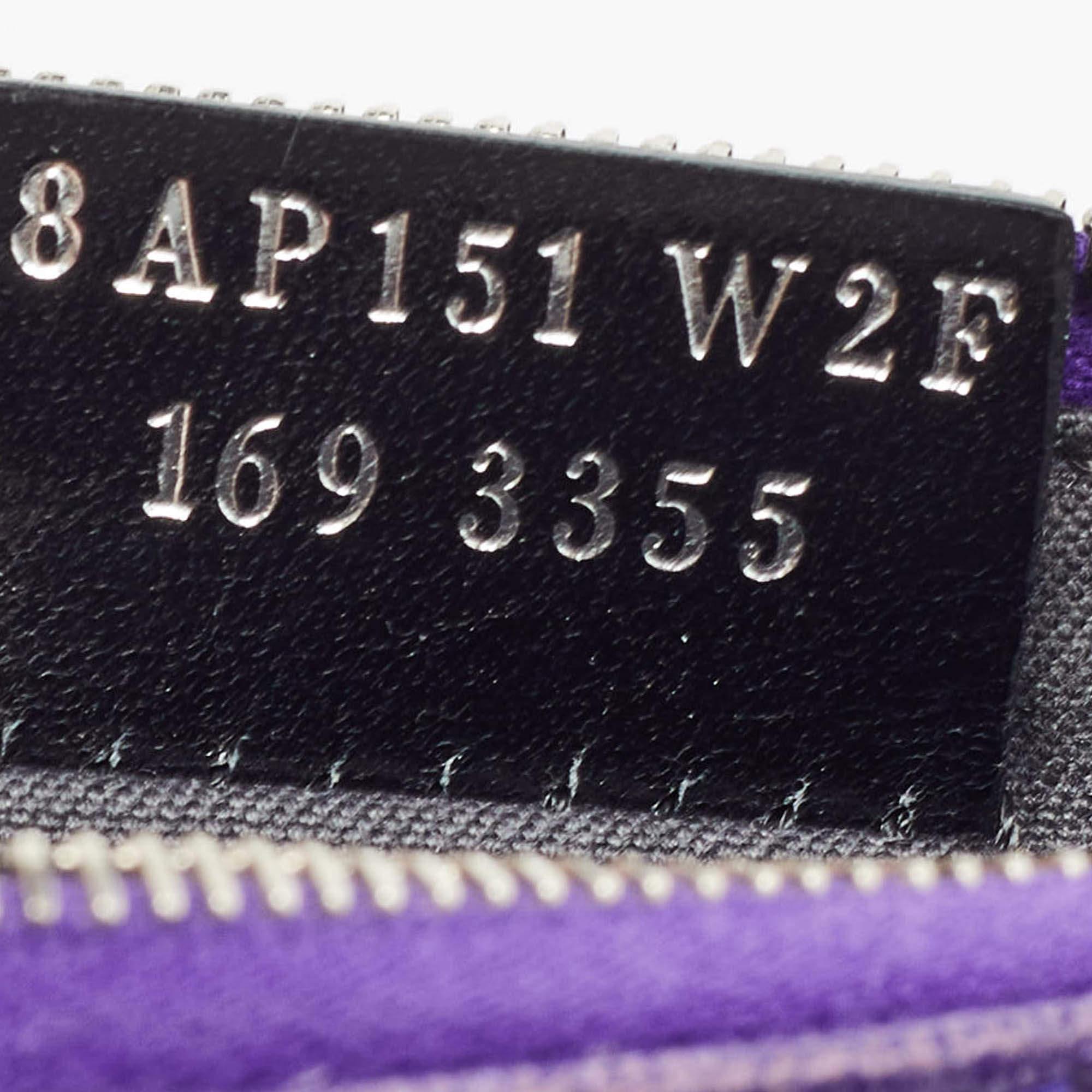 Fendi Purple/Grey Leather Zip Coin Pouch For Sale 3