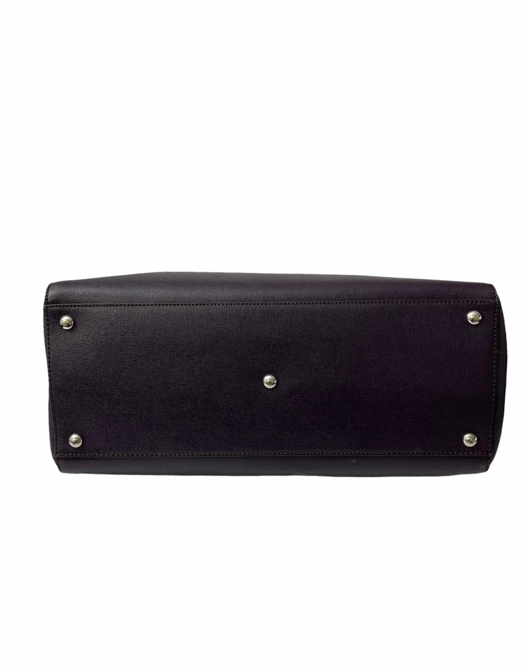 Women's Fendi Purple Leather 2Jours Handbag