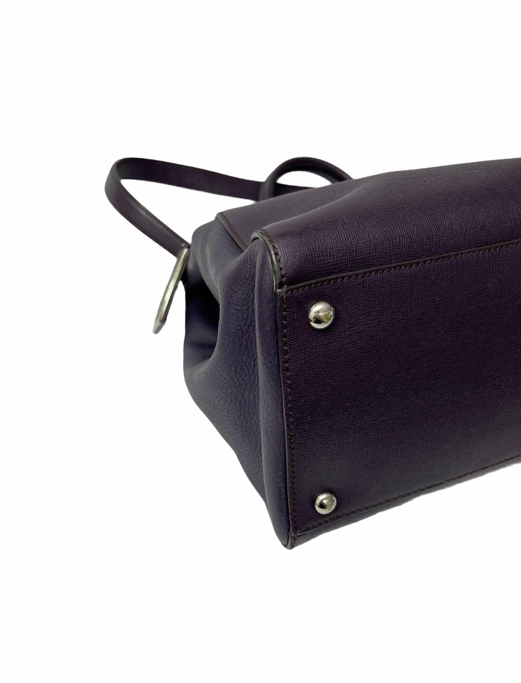 Fendi Purple Leather 2Jours Handbag 1