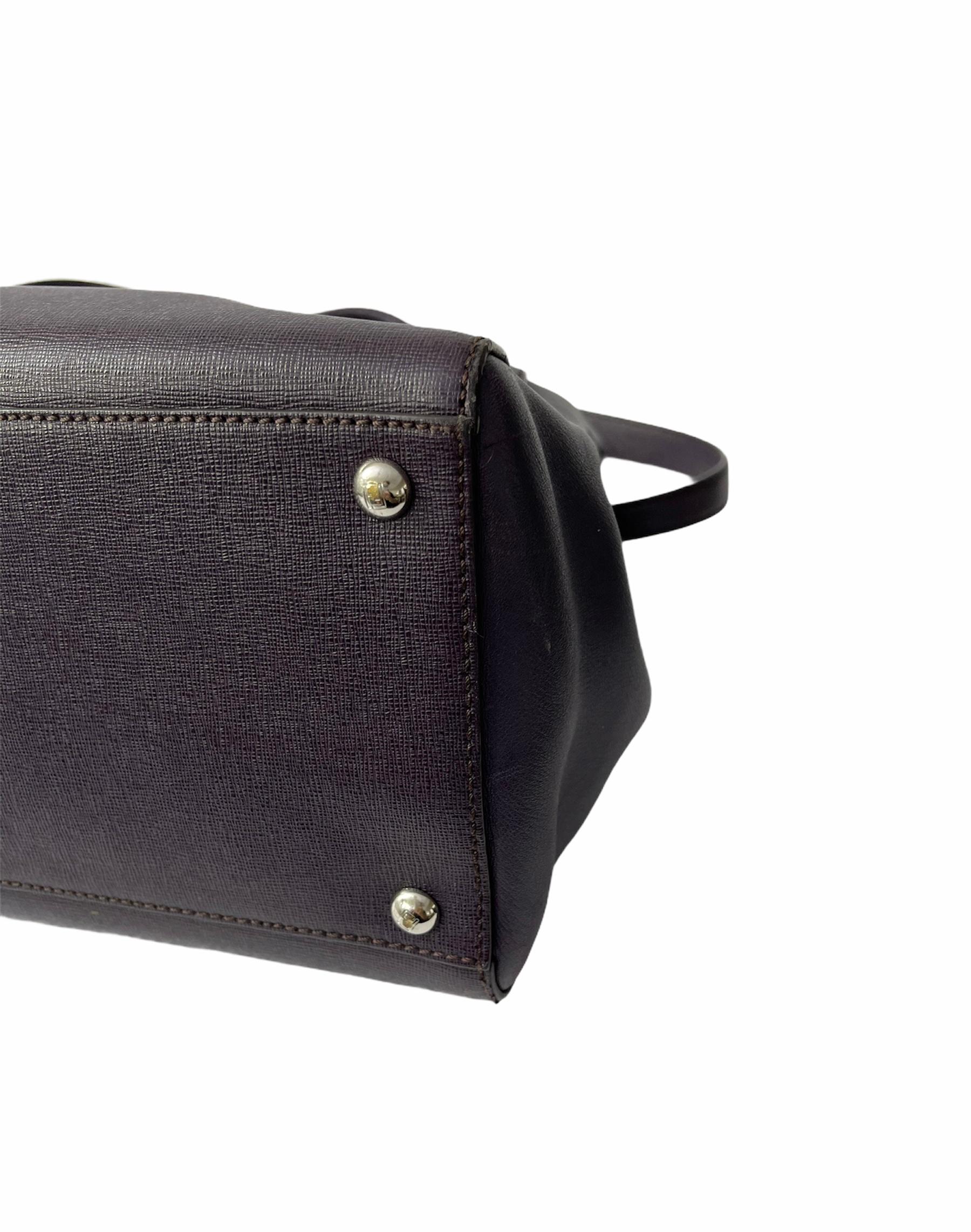 Fendi Purple Leather 2Jours Handbag 2