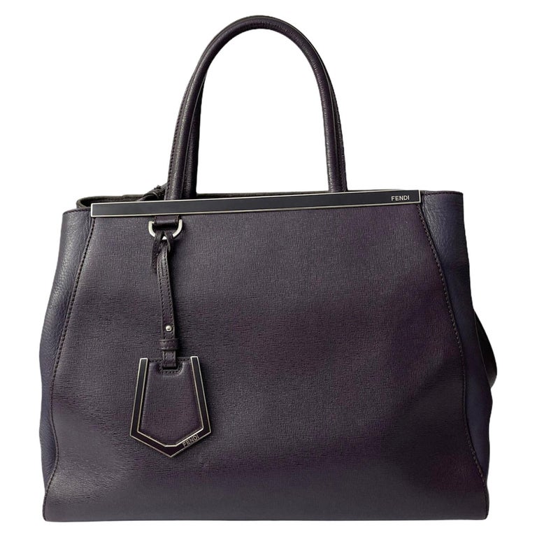 Fendi Purple Leather 2Jours Handbag For Sale at 1stDibs