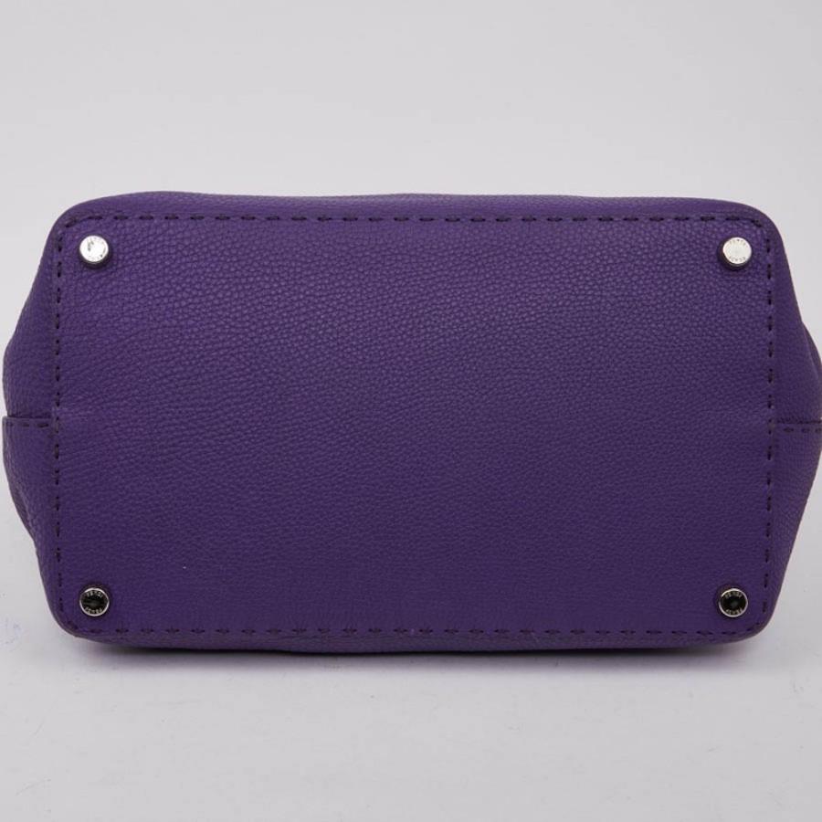 Fendi Purple Leather Bag In Excellent Condition In Paris, FR