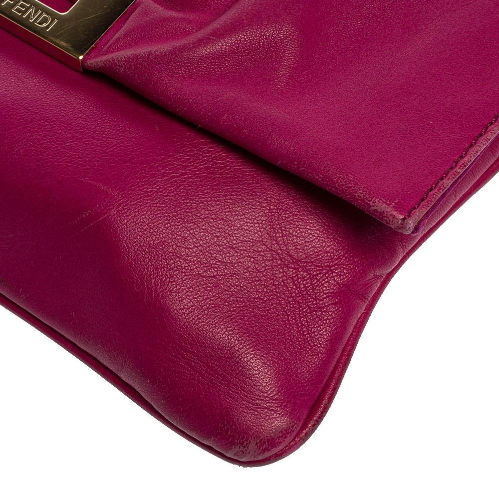 Fendi Purple Leather Cutout Flap Shoulder Bag 2